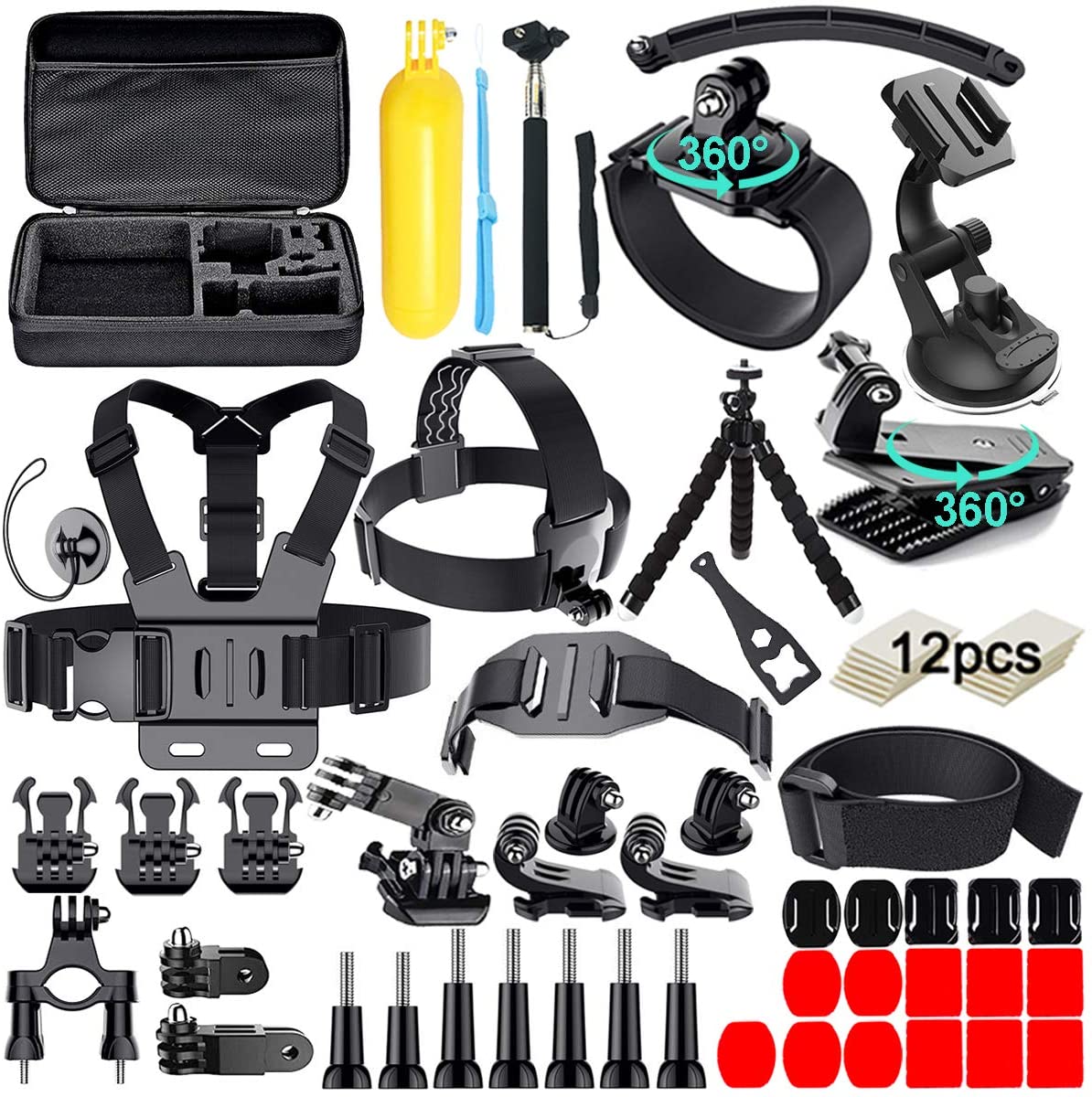 Tremble Prædiken adelig 61 in 1 Action Camera Accessories Kit for GoPro Hero 9 8 7 6 5 4 Hero  Session - Kite Surfing World